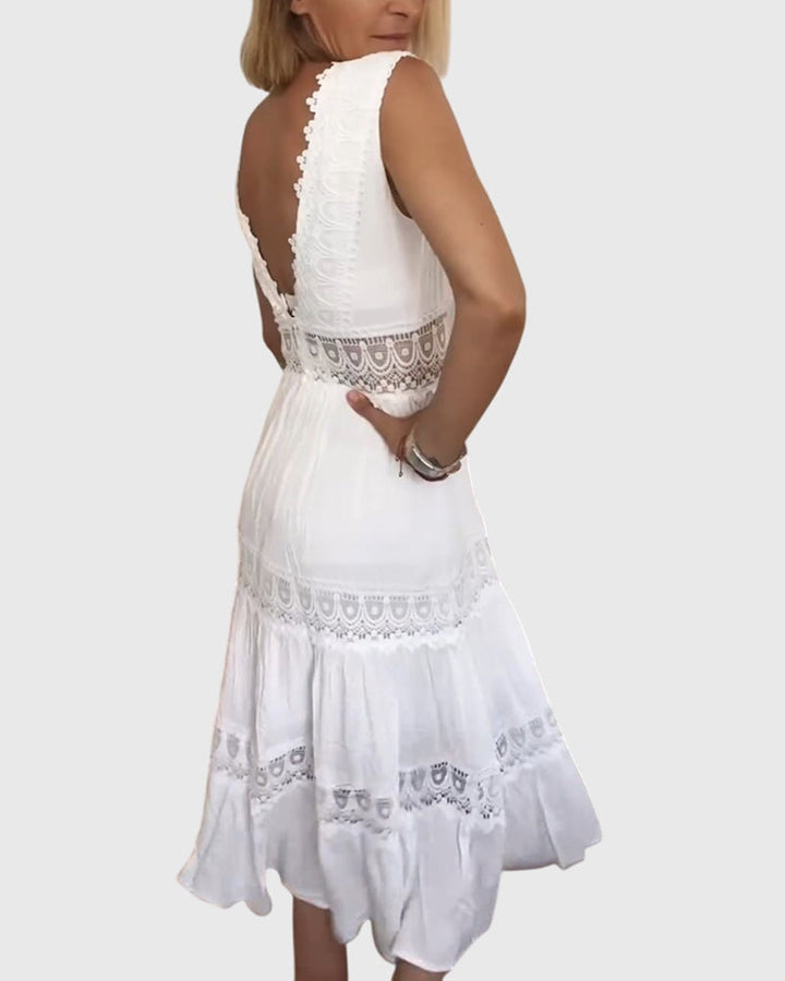 שמלות תחרה עם מחשוף בצורת V (כמעט אזל מהמלאי)