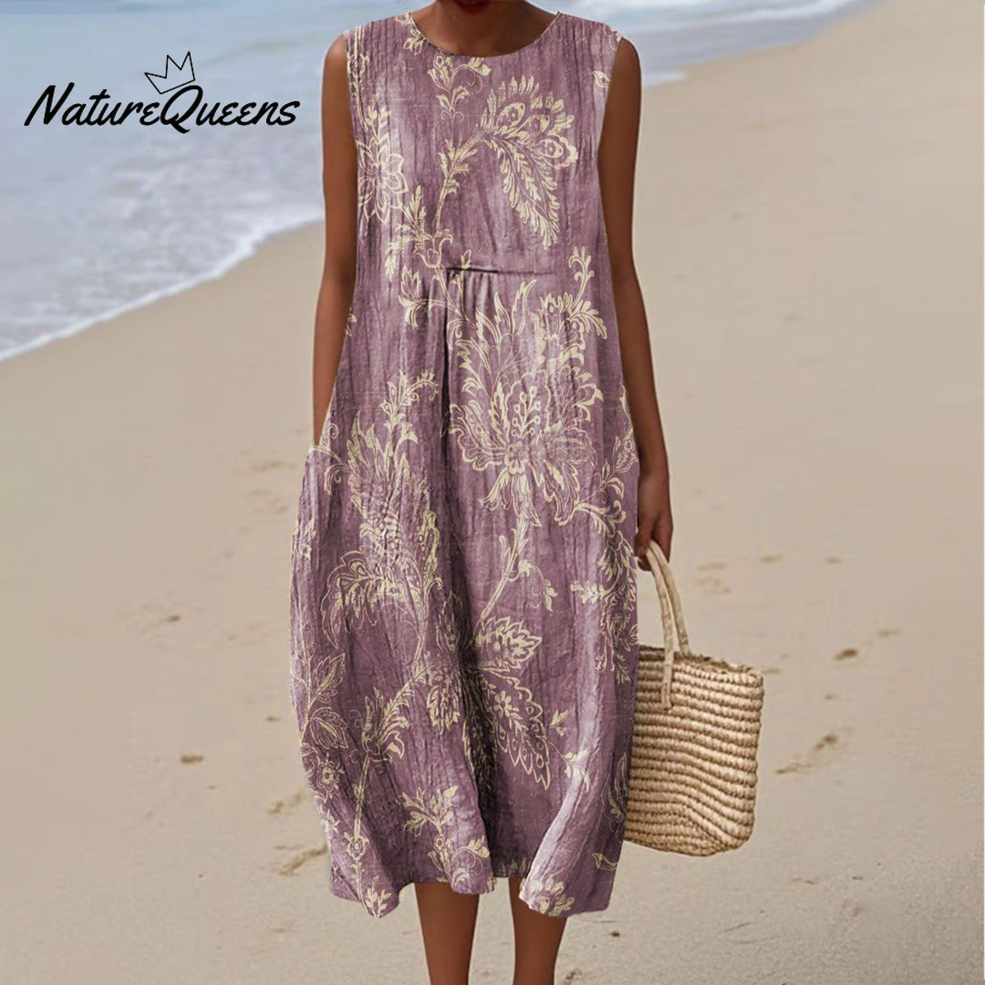 שמלת דיונה אמבר ללא שרוולים בעיצוב גלים