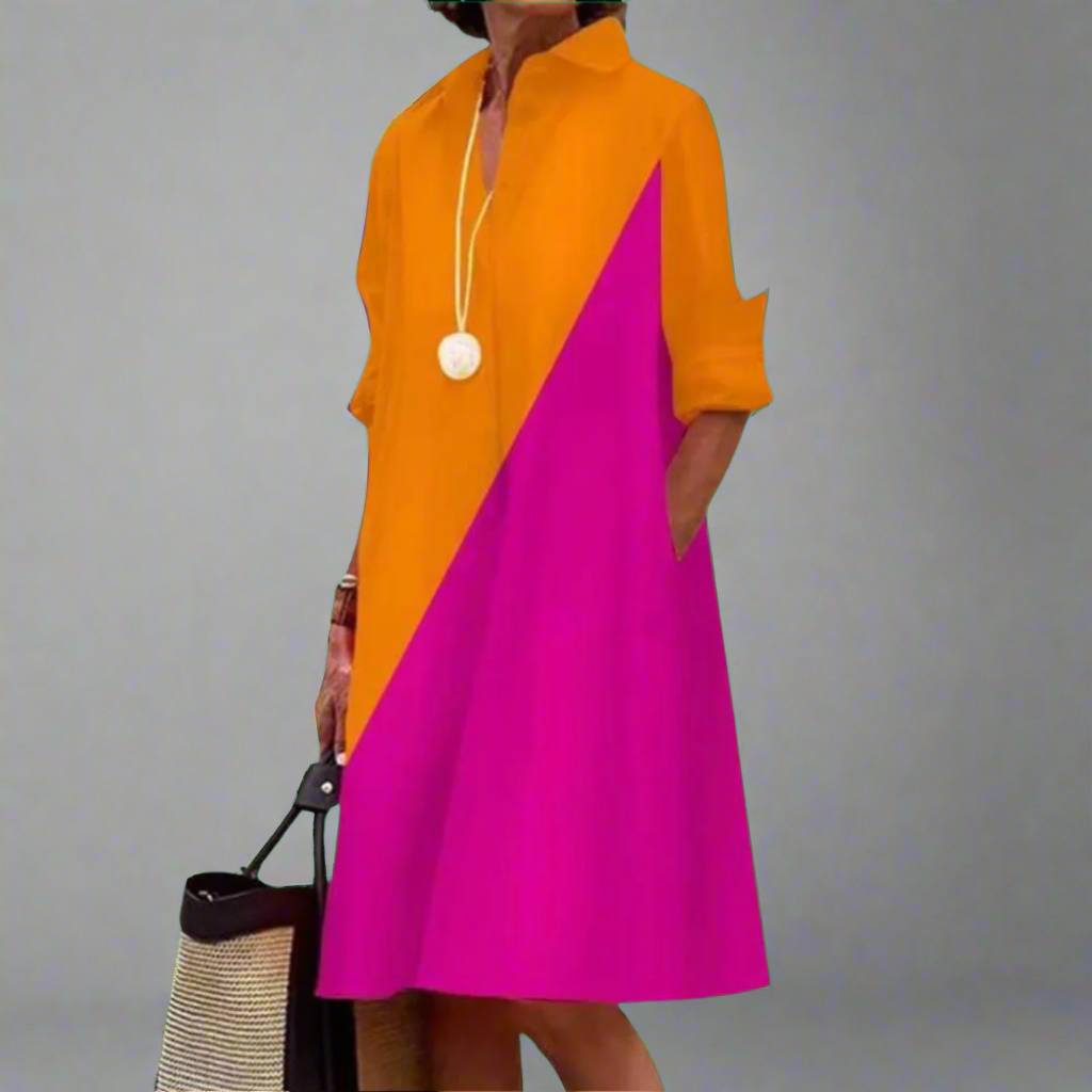 שמלת אסקה קלילה עם הדפס גרדיאנט