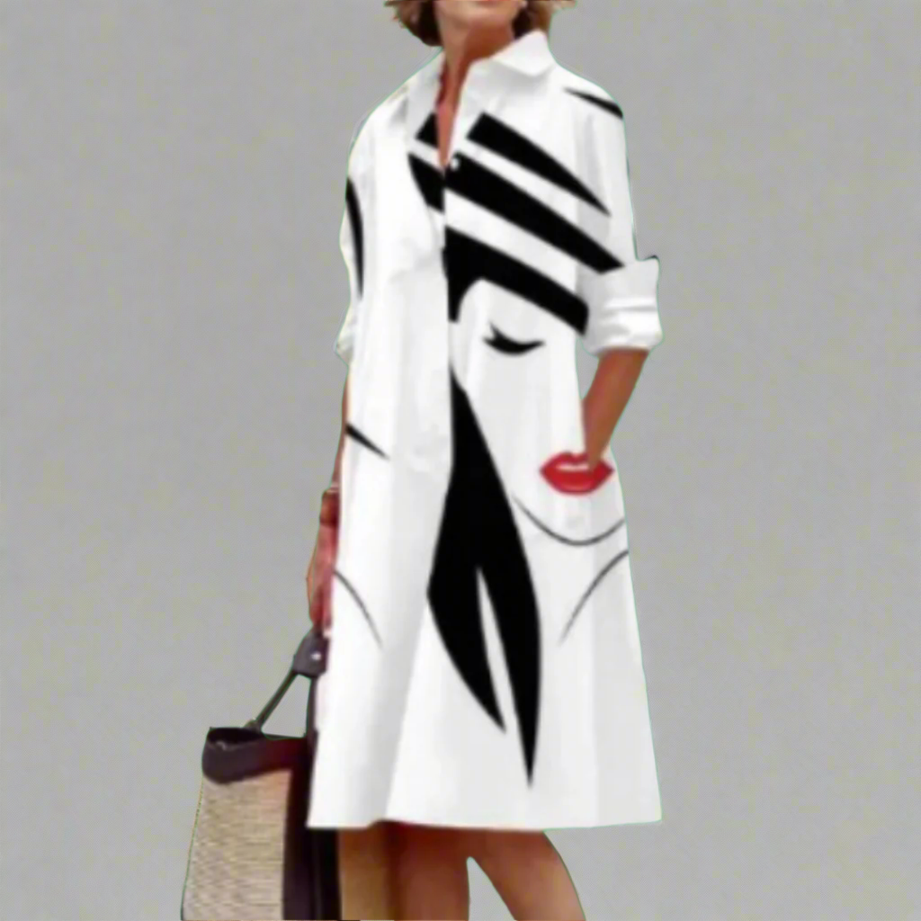 שמלת חולצה אלגנטית ונוחה מבד נושם