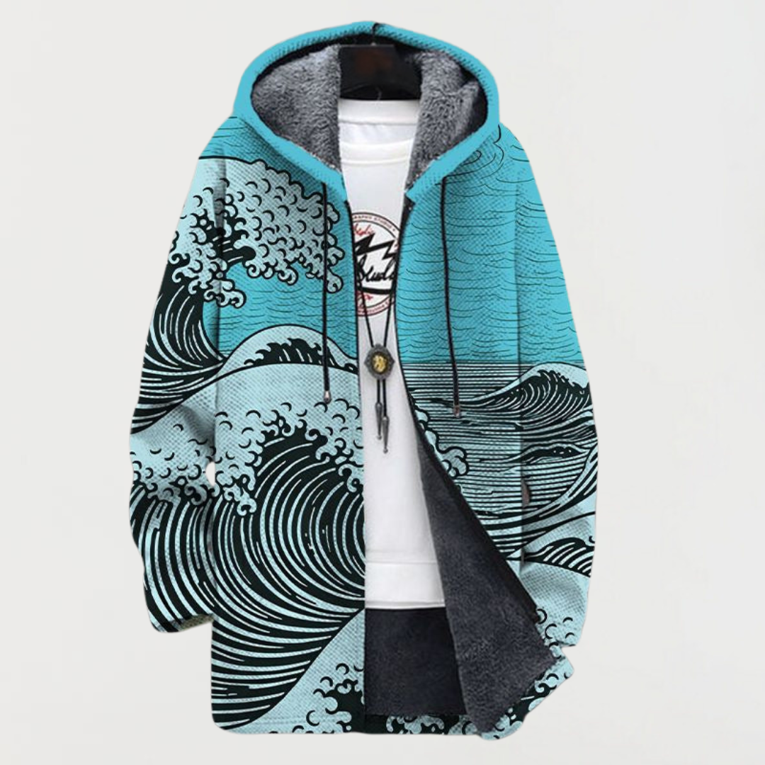 Hoodie גלי אוקיינוס בעיצוב ייחודי