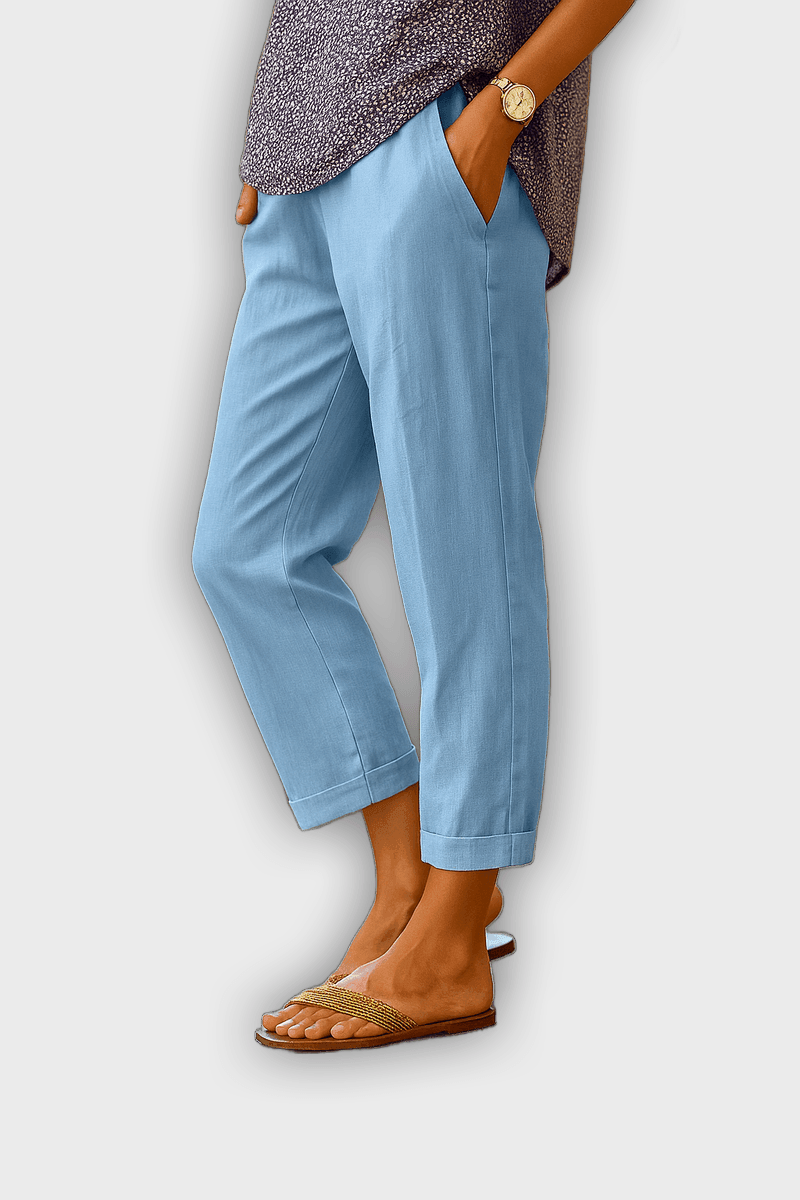 מכנסי הקיץ BRIGIDA מבד פשתן וכותנה