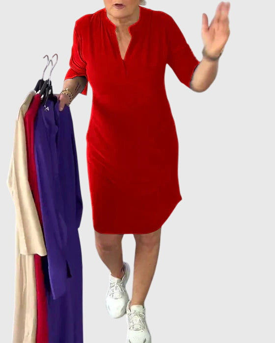 שמלת הוי סולידית אלגנטית ונוחה