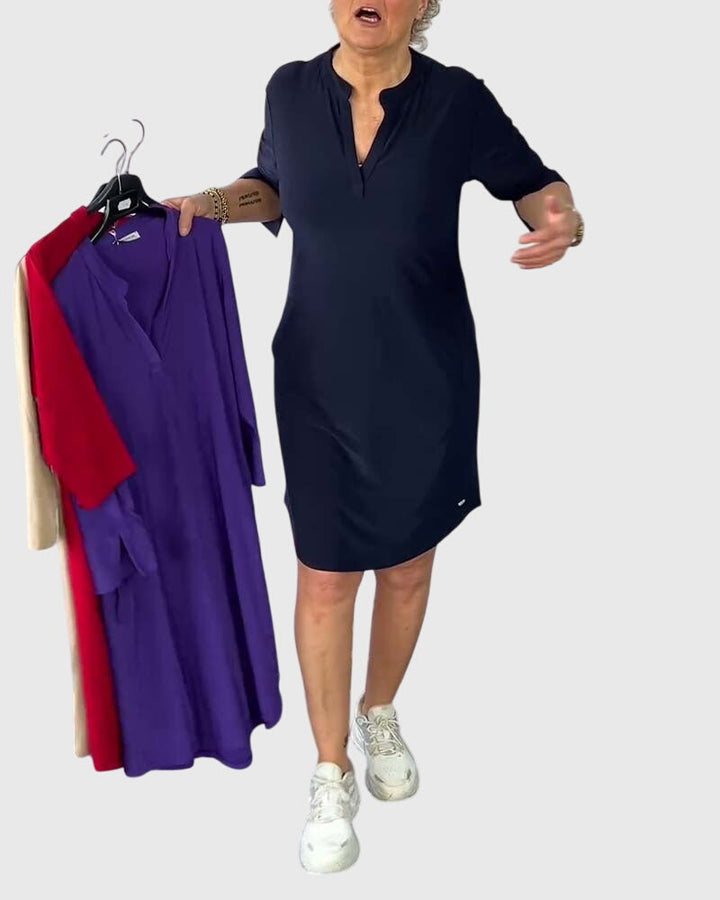 שמלת הוי סולידית אלגנטית ונוחה