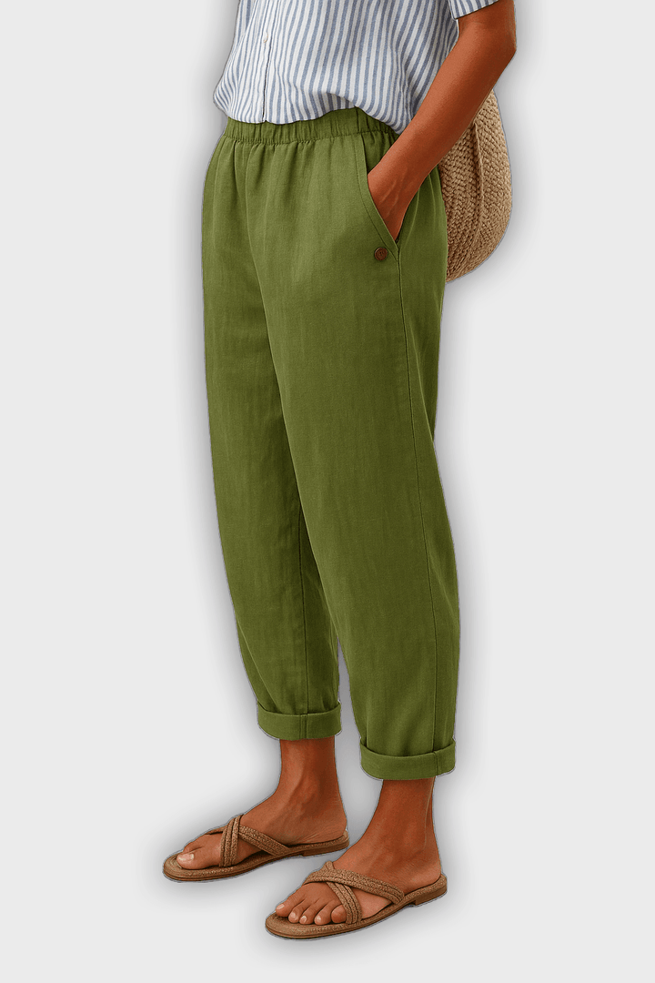 מכנסי קיץ אלגנטיים עם כיסים צדדיים