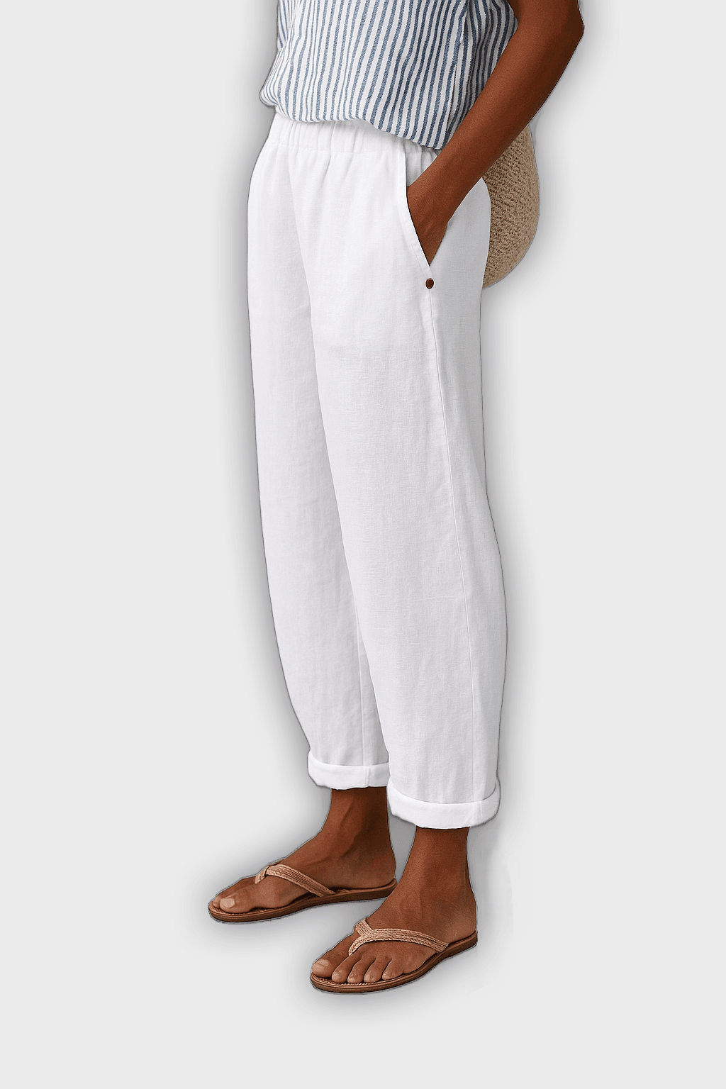 מכנסי קיץ אלגנטיים עם כיסים צדדיים