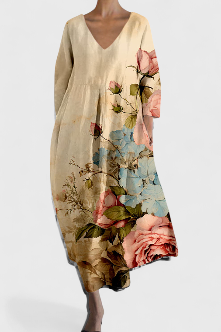 שמלת ו-ניק זורמת לנוחות ואלגנטיות