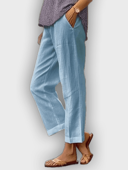 מכנסיים נוחים כותנה ולינן - נושמים בהתאמה רפויה