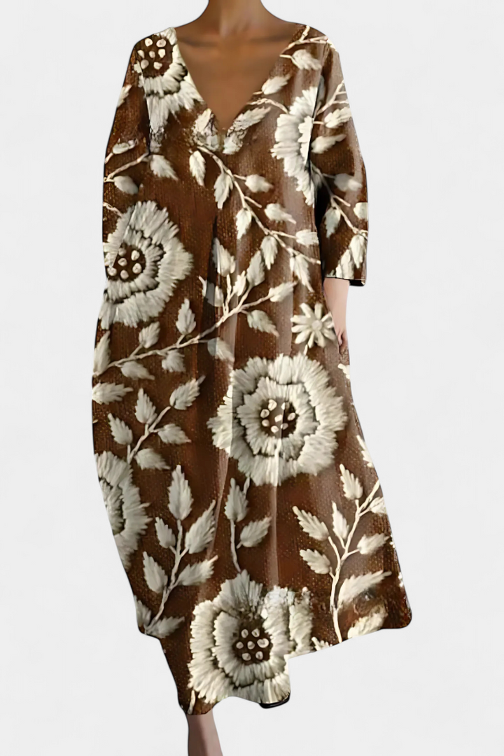 שמלת ו-ניק זורמת לנוחות ואלגנטיות