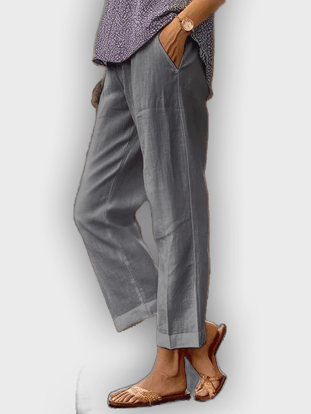 מכנסיים נוחים כותנה ולינן - נושמים בהתאמה רפויה