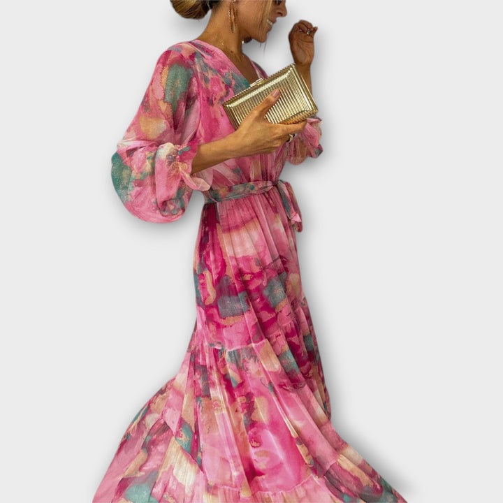 סופיה | שמלה עטופה פרחונית ואלגנטית