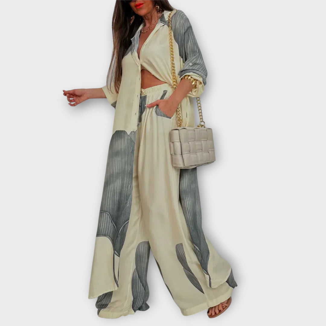 סט מוריאל נינוח עם הדפס אמנותי