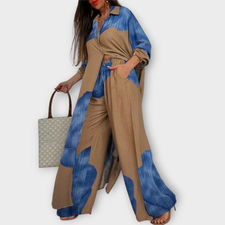 סט מוריאל נינוח עם הדפס אמנותי