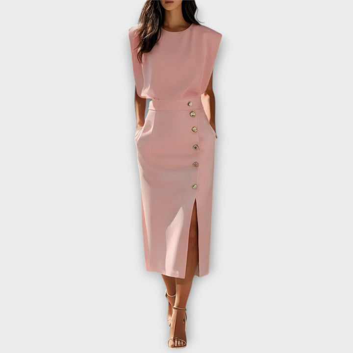 שמלת ביילי אלגנטית ללא שרוולים עם התאמה רפויה