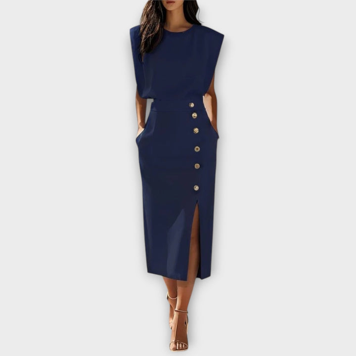 שמלת ביילי אלגנטית ללא שרוולים עם התאמה רפויה