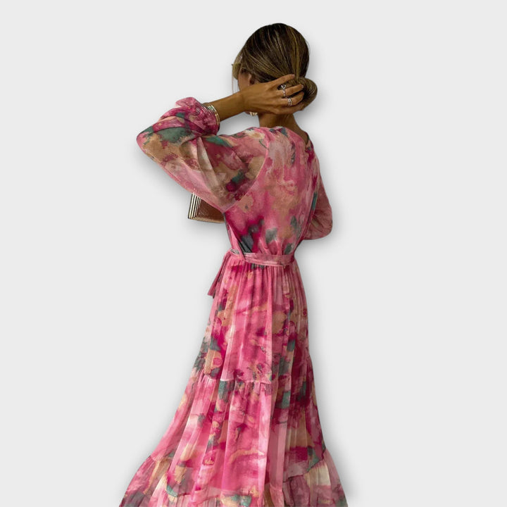 סופיה | שמלה עטופה פרחונית ואלגנטית