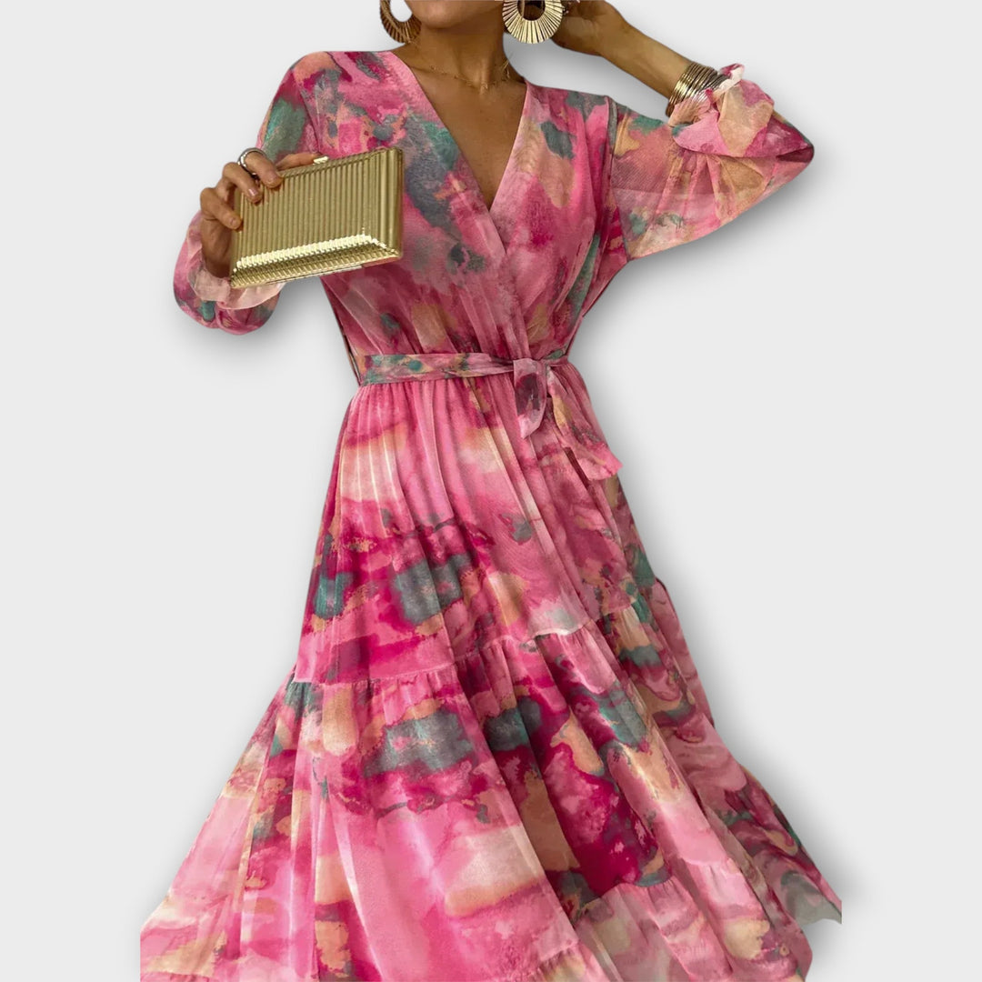 סופיה | שמלה עטופה פרחונית ואלגנטית