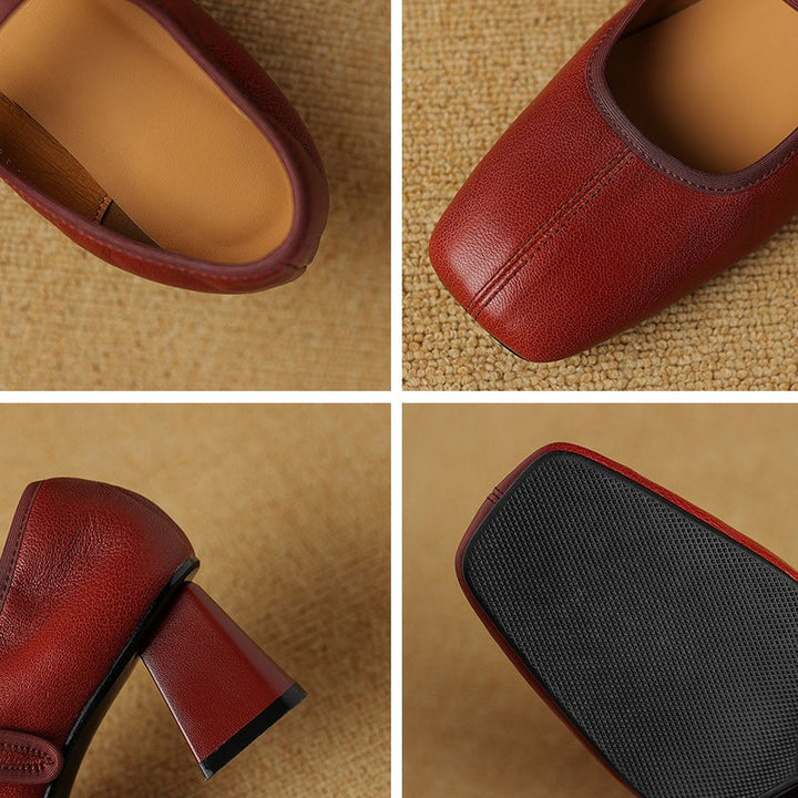 נעלי מרי ג'אן אלגנטיות עם עקב בלוק