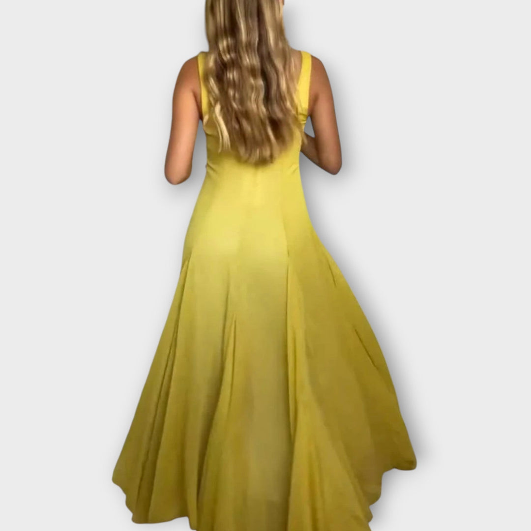 קרמלה | שמלה ארוכה אלגנטית עם רצועות