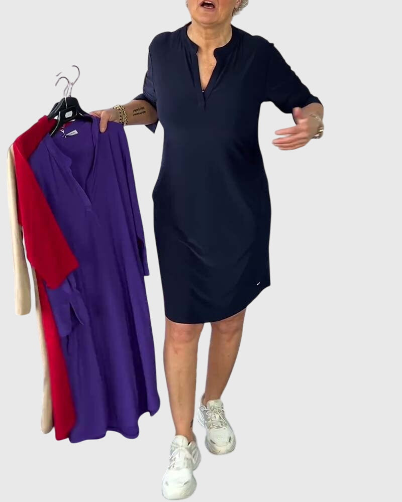 שמלת הוי סולידית אלגנטית ונוחה