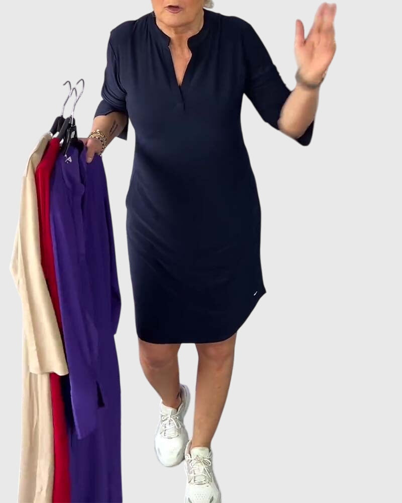 שמלת הוי סולידית אלגנטית ונוחה