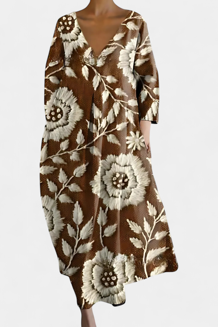 שמלת ו-ניק זורמת לנוחות ואלגנטיות