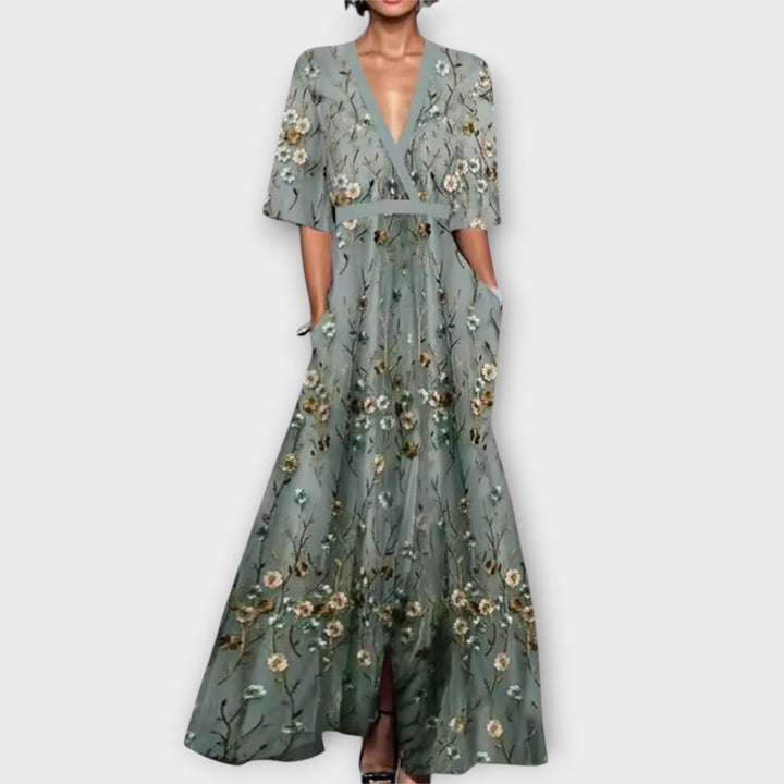 שמלת מישל אלגנטית עם שרוולים ארוכים