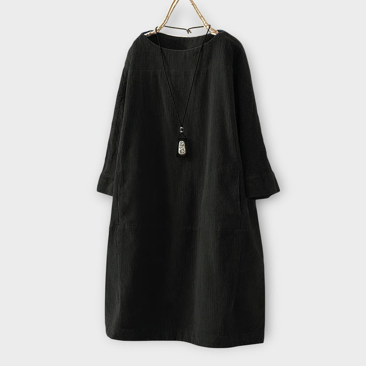 שמלת טוניקה קורדרוי רפויה עם קסם אלגנטי