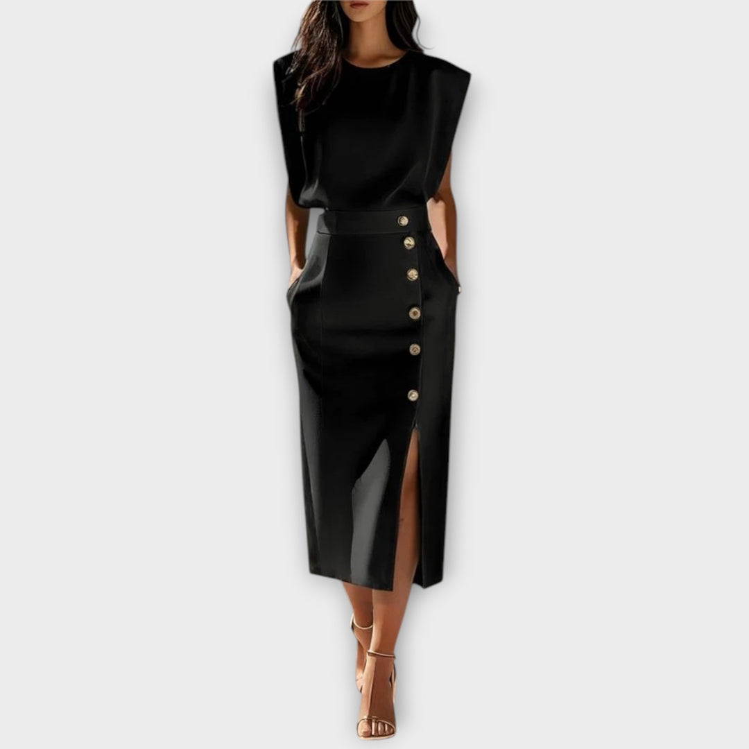 שמלת ביילי אלגנטית ללא שרוולים עם התאמה רפויה