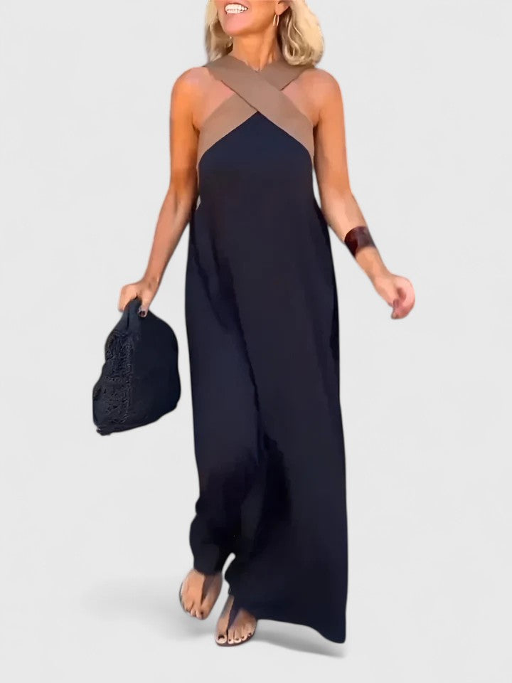 שמלת גב פתוח אלגנטית בסגנון A-line