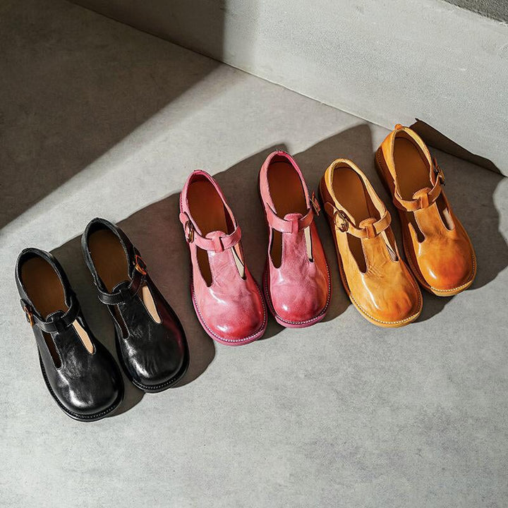 נעלי T-strap אלגנטיות בעיצוב וינטג'