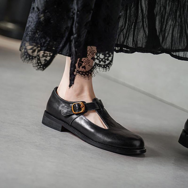 נעלי T-strap אלגנטיות בעיצוב וינטג'