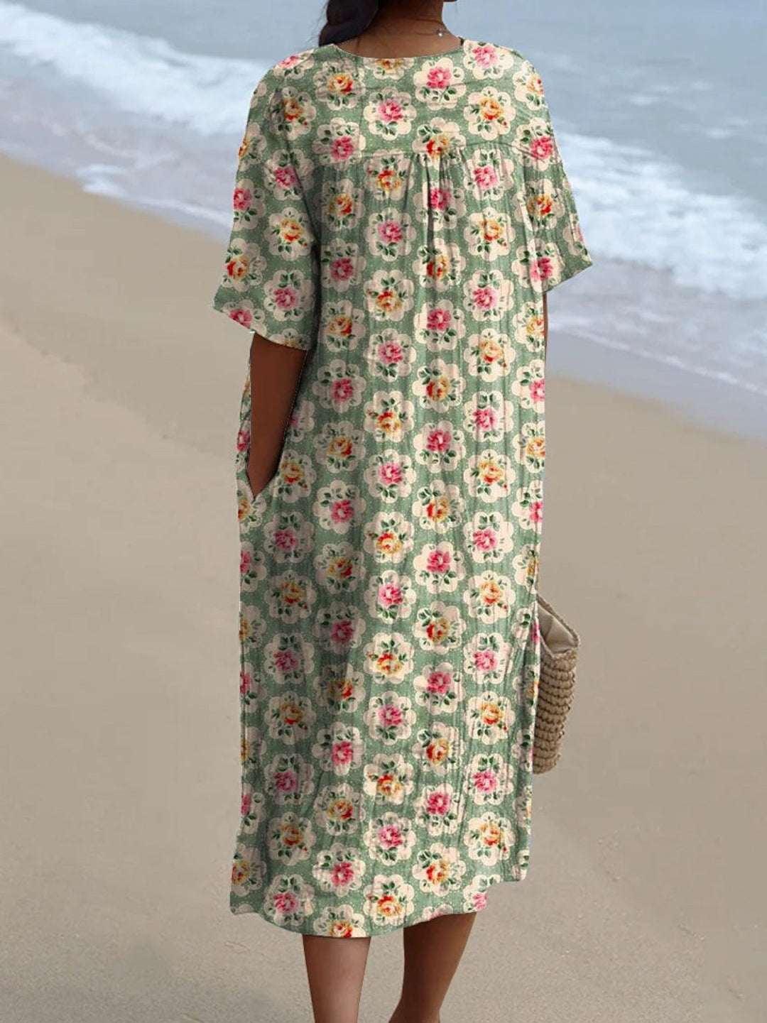 שמלת דיי זי נוסטלגית עם סילואט רגוע